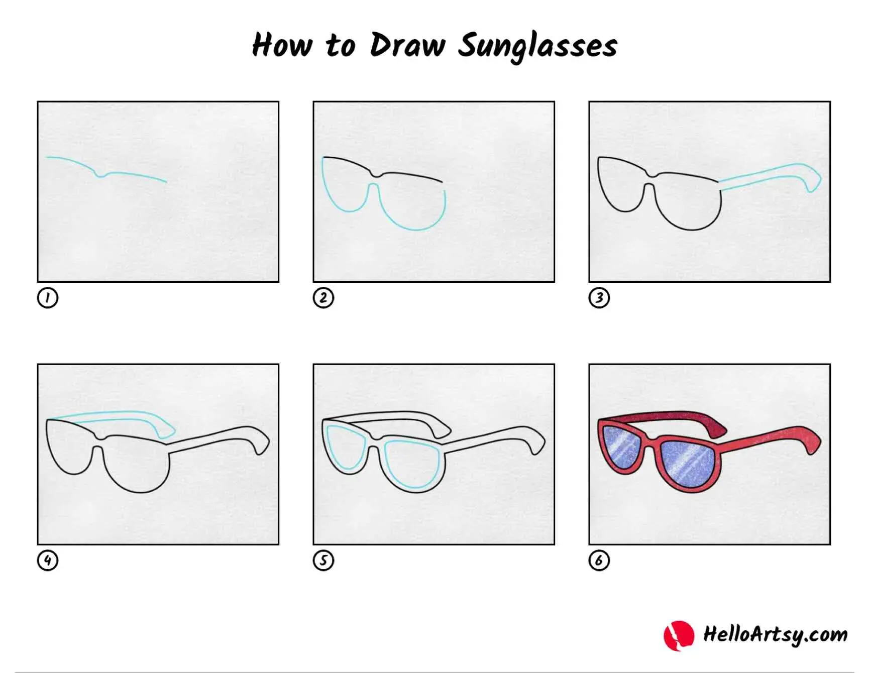 Adding Detail and Style to Your Sunglasses Drawing