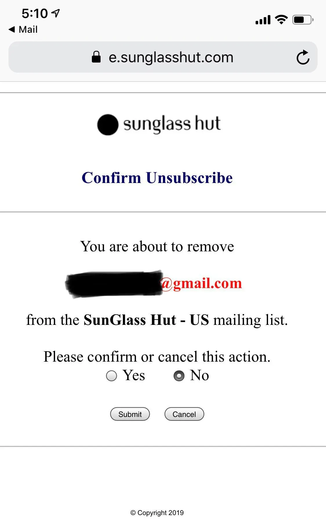 Finding the Right Way to Email Sunglass Hut